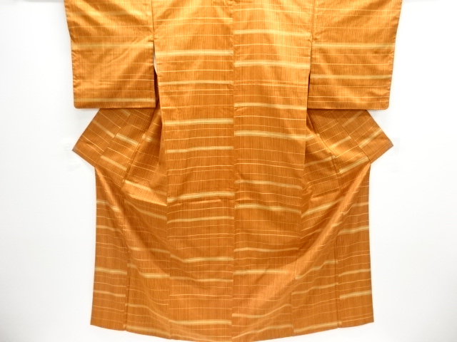 JAPANESE KIMONO / SILK / HAND WOVEN TSUMUGI / GRID